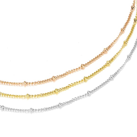 ⚜️𝟯𝟬%𝗢𝗙𝗙 𝗯𝘂𝗻𝗱𝗹𝗲𝘀 𝟯+⚜️ NEW Thin Beaded Chain Stainless Steel Necklace - Picture 4 of 14